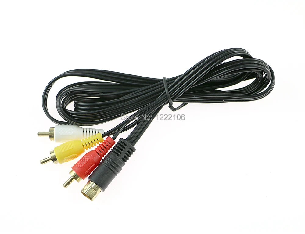 1 قطعة رائجة البيع الذهب دائم 1.8 متر 6ft الصوت والفيديو كابل AV ل Sega ل زحل A/V RCA SS اتصال الحبل