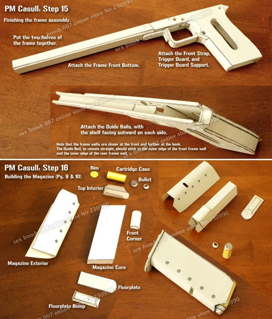 スケーリングヘルシングOVA-PM 454ジャッカル + pm 454  casullピストルの吸血鬼alucardlピストル紙モデルおもちゃコスプレ武器2in1セット - AliExpress