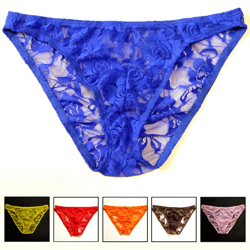 2019 new hot Lace Briefs Mens Sexy Roses Underwear Men Penis Cuecas Low waist Masculina Sissy Underwear jockstrap mens briefs