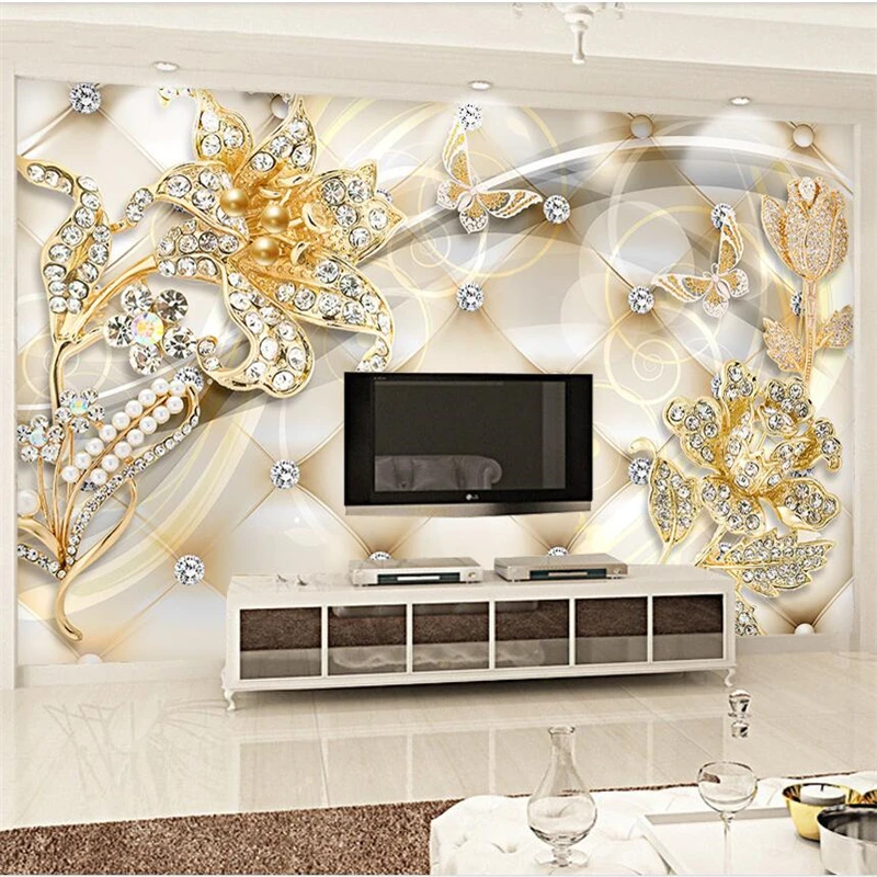 

wellyu European interior noble jewelry wall decoration painting custom large mural wallpaper papel de parede para quarto