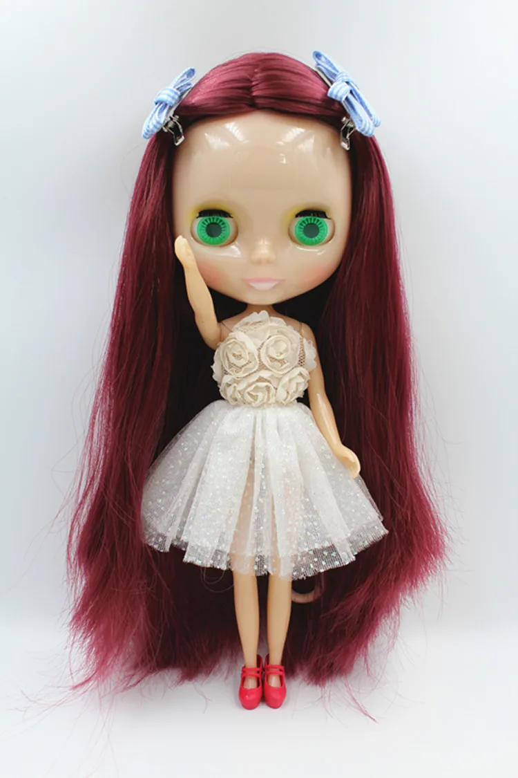 Blygirl Doll Jujube red hair Blyth Doll body Fashion Can refit makeup Fashion doll White skin