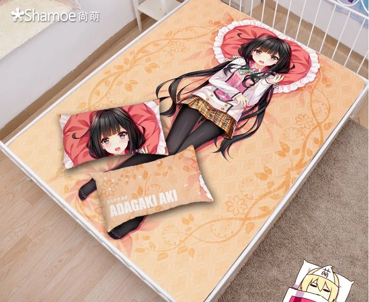 

Japanese Anime Cartoon Adagaki Aki Mattress Cover Fitted Sheet Fitted cover bedspread counterpane