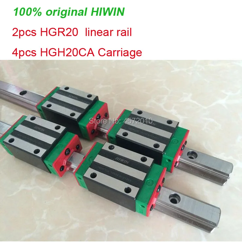 

2pcs 100% original HIWIN linear rail guide HGR20 - 200 250 300 350mm + 4pcs HGH20CA or HGW20CA linear carriage