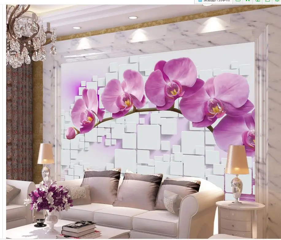 

wallpaper 3d flower Orchid Box Home Decoration custom photo wallpaper modern living room wallpapers