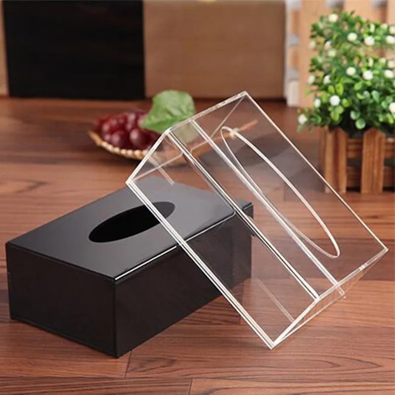 1PC Acrylic Tissue Box Napkin Holder Tissue Paper Boxes Towel Dispenser For Restaurant Tissu Box Cover Boite A Mouchoir Christma