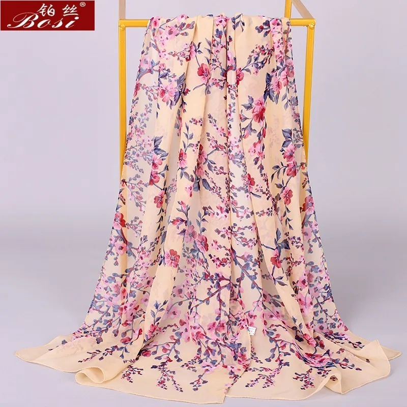 Chiffon scarf winter shawl schal scarves poncho women scarfs ethnic big flower hijab  scarfs luxury ladies retro schal160*60 new