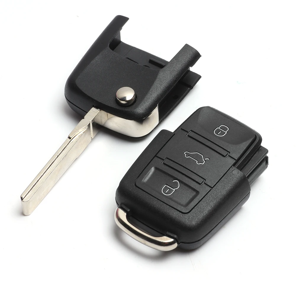 Keyecu 1J0 959 753 AH Flip Remote Car Key 433MHz ID48 for Volkswagen VW Beetle Golf Passat Bora 2002 2003 2004 2005 1J0959753AH