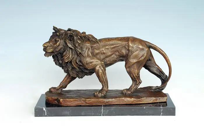 

ATLIE BRONZES Bronze Sculpture COPPER Lion Statue Animal Lions Carving Hotel Office Decoration Business Gifts HOME DECOR