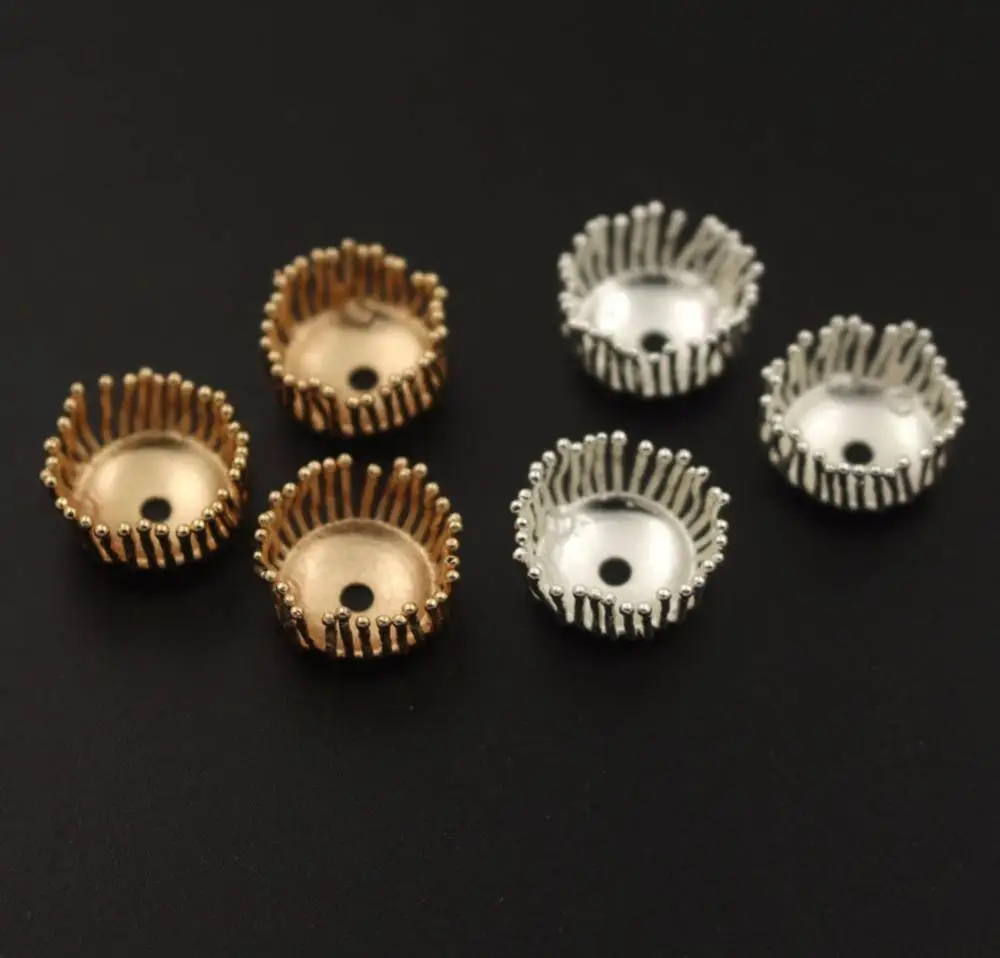 

20pcs Brass Casted 12mm 16mm Flower Stamens Ball Pins Caps with Hole Center Beads DIY Jewelry Accessories for European Charms