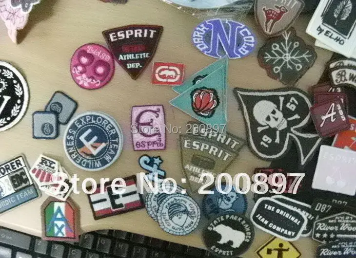 wholesale custom logo iron on embroidery badge fabric embroidered patch 200pcs /lot