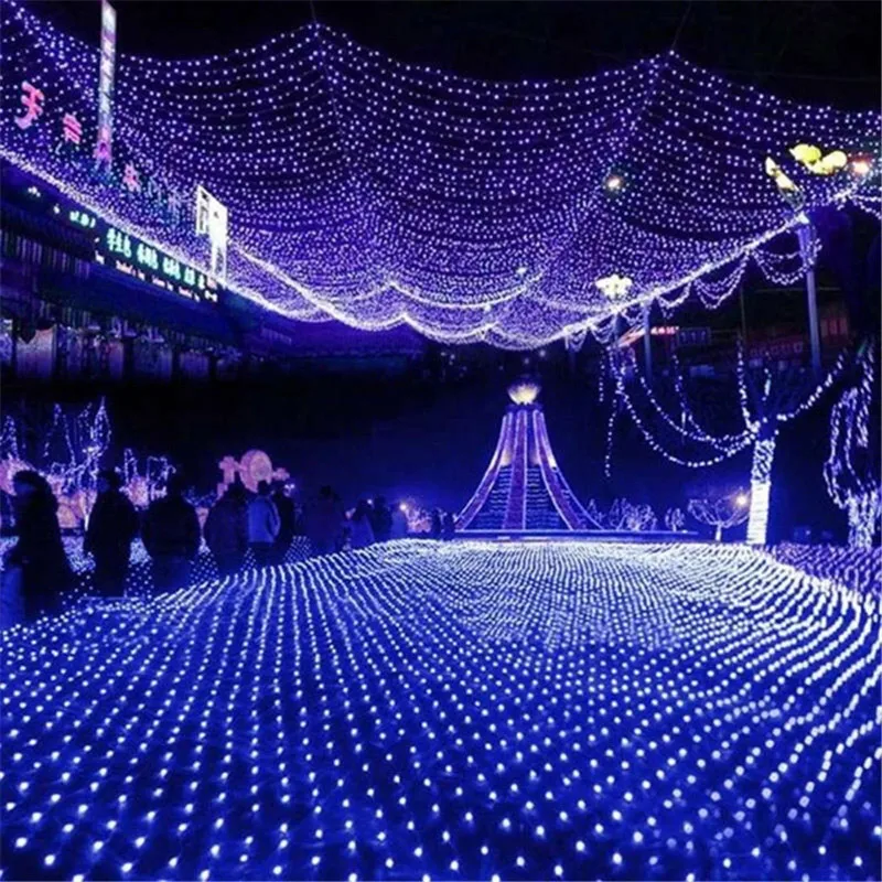 BLUBBLE 200 LED 2*3m Holiday Lights Garden Square Christmas Led String Light Mesh Nets Fairy Halloween Holiday Lighting