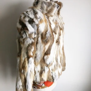 Real rabbit skin coat for women, mandarin collar, whole genuine pure natural skin, custom skin, 2023, WSR61, new 8 Main Sales Casaco Skin of Legitimate Rabbit - №7