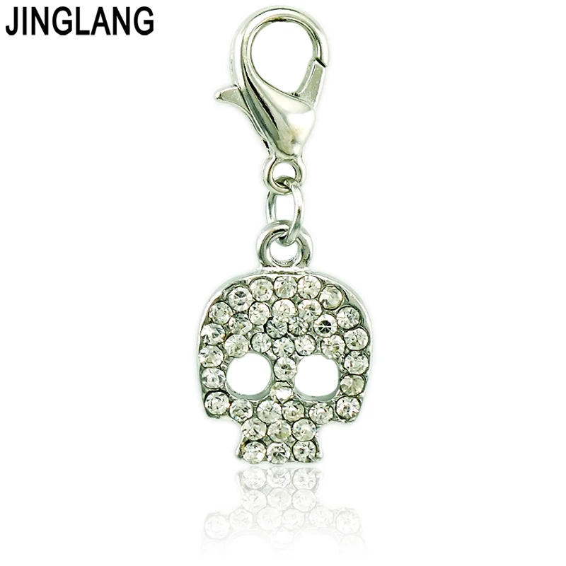 JINGLANG Wholesale Color Crystal Fashion Charms Lobster Clasp Accessories Jewelry Animals Alloy Bracelet Pendant accessori 1 Psc