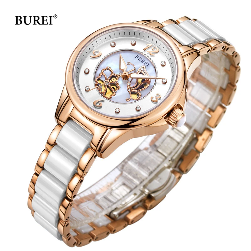 BUREI Brand Ladies Fashion Bracelet Watch Womens Luxury Waterproof Stainless Steel Quartz Wrist Watches for Women Montre Femme