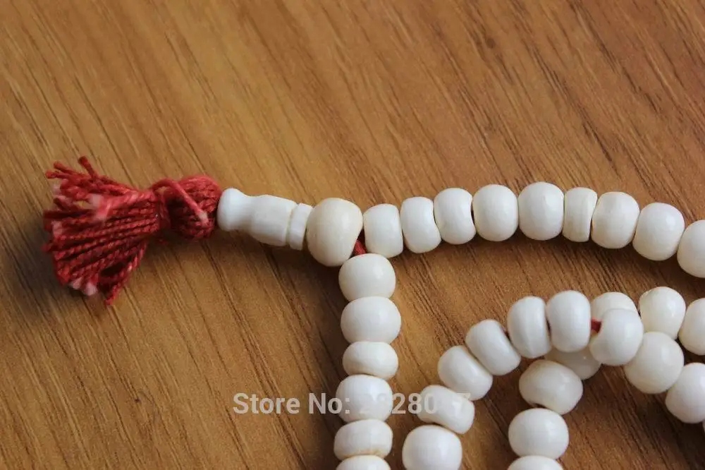 ML170 Tibetan white Yak bone Rosary 108 Mala Handmade Tibetan 8mm Bone Beads Buddhist Prayer Mala Prayer Necklace