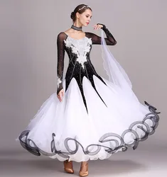 Vestido de competición de baile de salón de gama alta, vestidos estándar de terciopelo, traje de baile moderno, faldas de vals de salón, disfraces luminosos