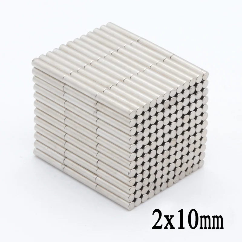 200pcs 2x10mm N35 NdFeB Mini Super Strong Powerful Neodymium Magnet Round Rare Earth Permanent Magnets 2*10mm