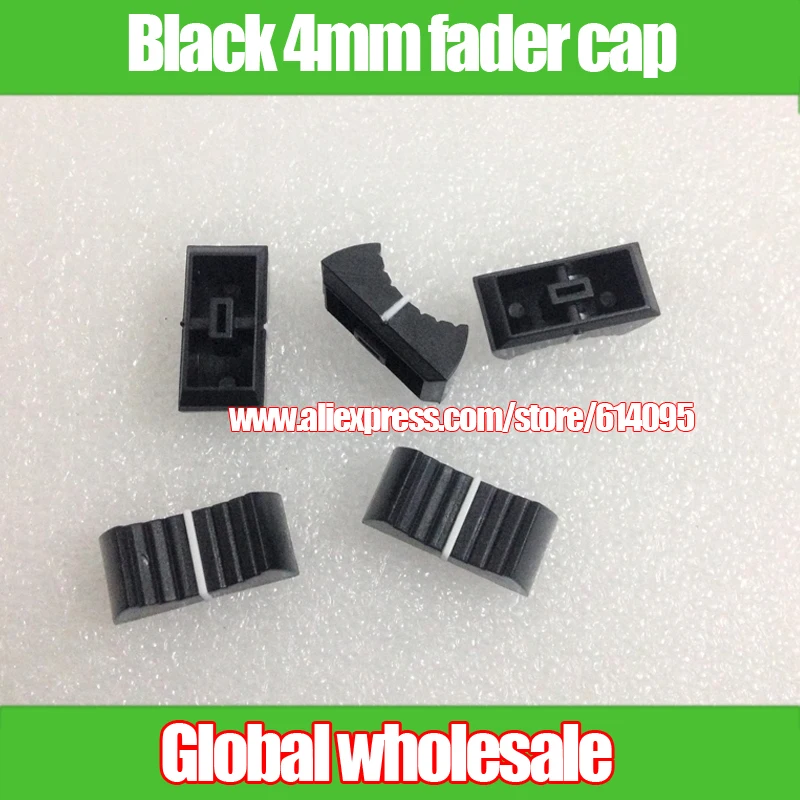 10pcs Black Mixer Dimming Table Straight Slip Potentiometer Fader Knob Cap / Push Button Cap / 4mm