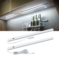 Przełącznik ręczny LED pod szafką oświetlenie kuchenne sypialnia szafa na ubrania lampki nocne 30/40/50cm LED Bar Light Cocina lampa domowa