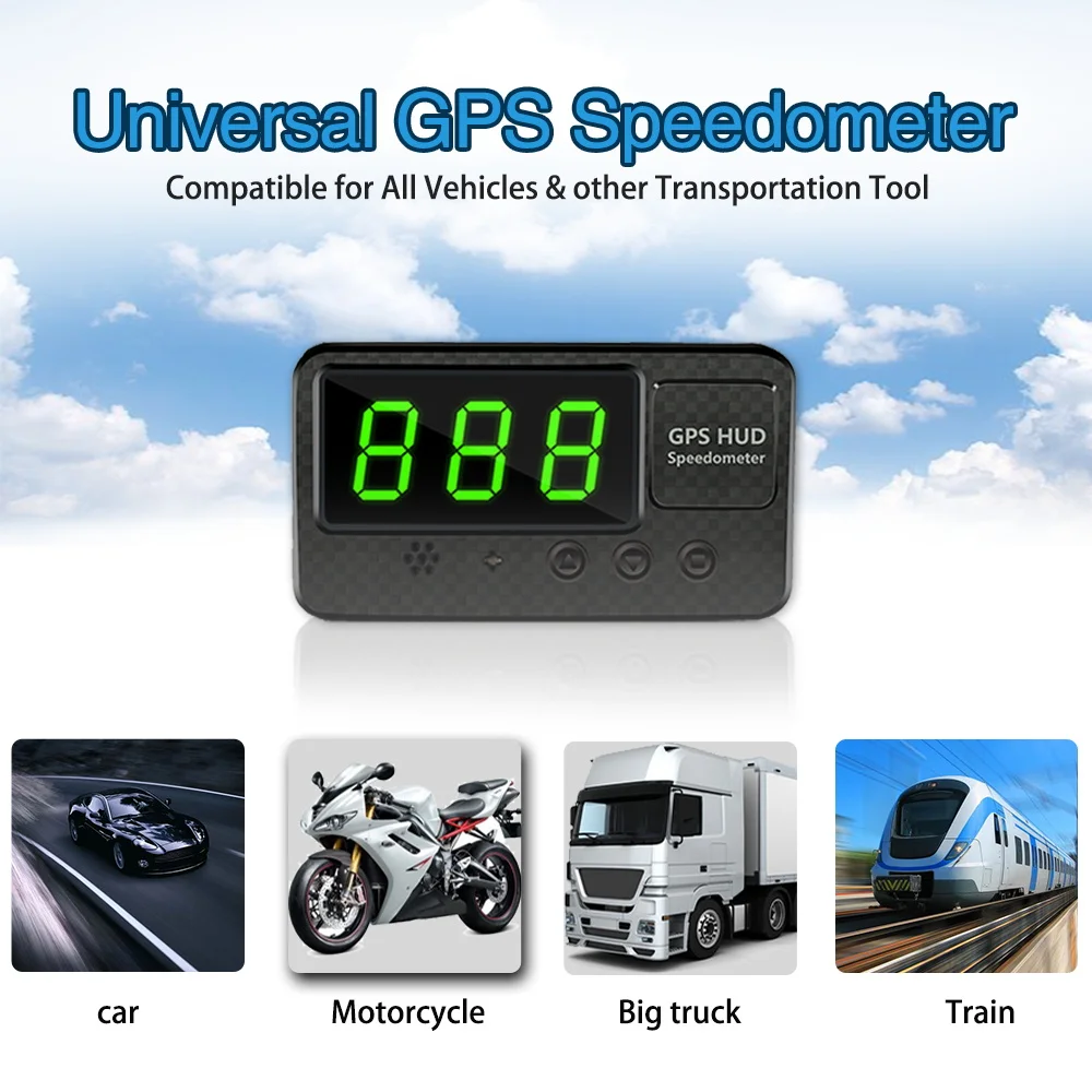 Universal Hud GPS Speedometer Head Up Display Car Speed Display With Over Speed Alarm MPH KM/H For All Vehicle A100 Upgrade