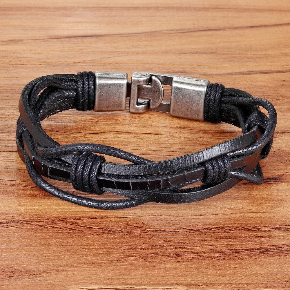 TYO Fashion Novelty DIY Weave Leather Bracelets High Quality Sporty Bandage Charm Friendship Men\'s Chain & Link Jewelry