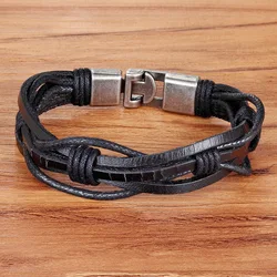 TYO Fashion Novelty DIY Weave Leather Bracelets High Quality Sporty Bandage Charm Friendship Men's Chain & Link Jewelry