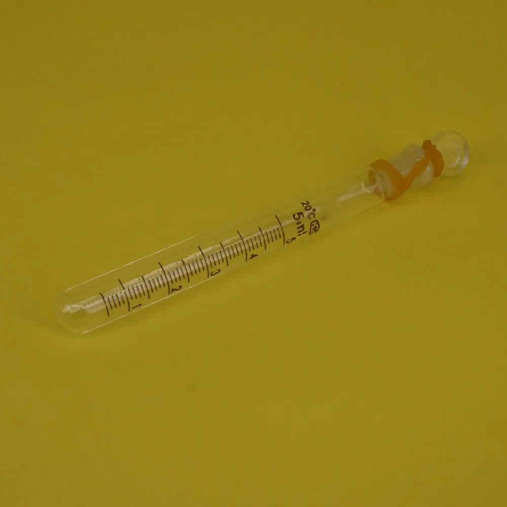 5ml Absolvierte Linie Lab Klar Glas Reagenzglas Runde Bottom mit Stopper Glaswaren