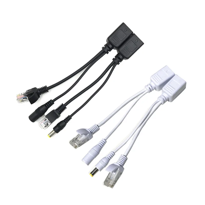 POE Adapter cable RJ45 Injector Splitter Kit Tape Screened Passive Power Over Ethernet12-48v Synthesizer Separator Combiner