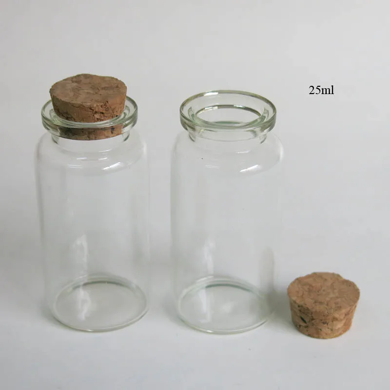 30 x 25ml Clear Empty Glass Bottle with Cork 25cc Cork Stopper Glass Jar Used for Storage Craft Clear Glass Containers