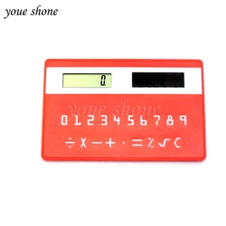 Newest portable calculator mini handheld ultra-thin Card stationery card calculator Solar Power Slim Travel Pocket Calculator