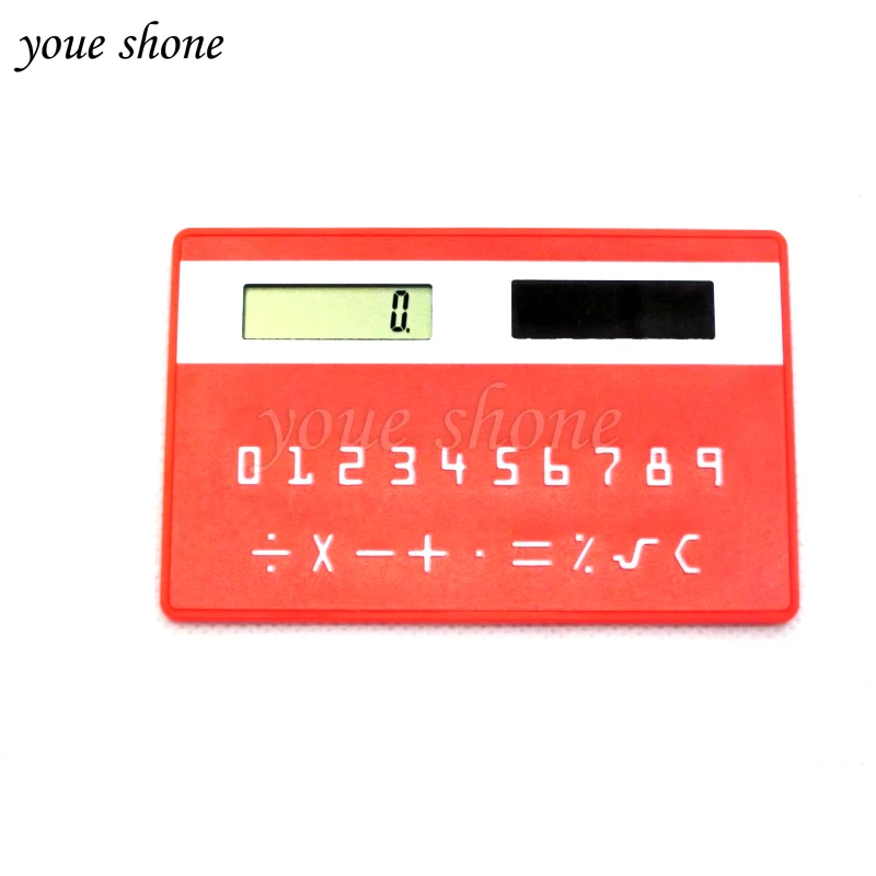 Newest portable calculator mini handheld ultra-thin Card stationery card calculator Solar Power Slim Travel Pocket Calculator