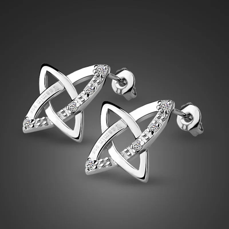 

Summer Style 925 Silver Studs Earrings Stars Cross Simple Fashion Ear Stud For Women Men Rock Jewelry birthday Gift