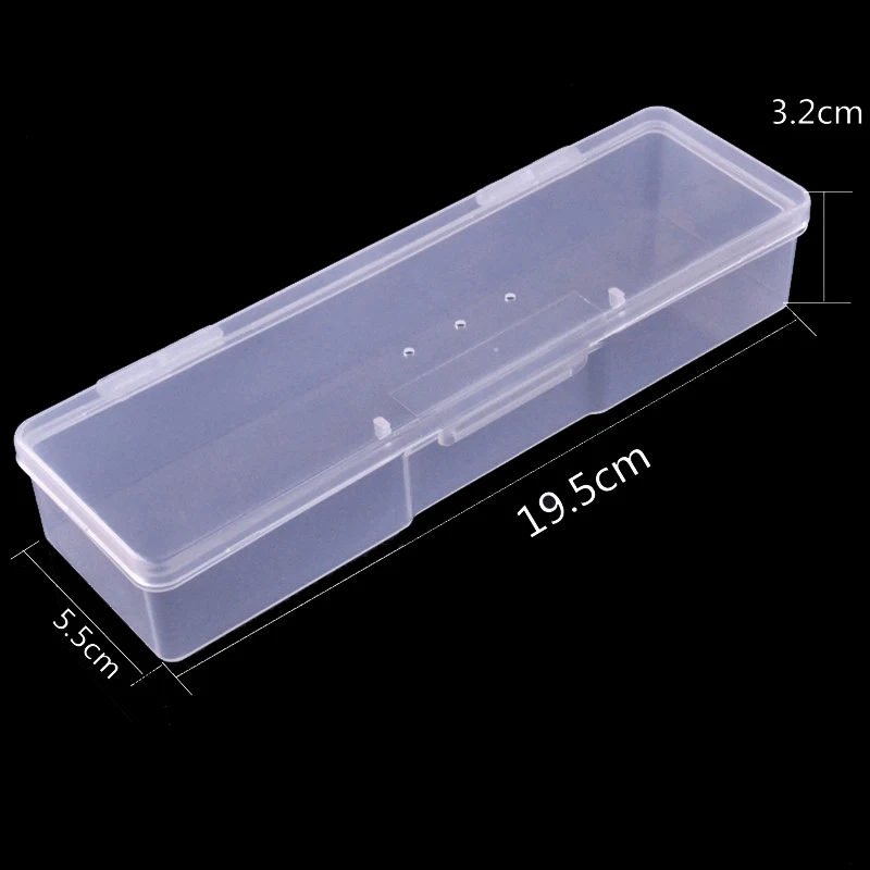 1 Piece Clear Empty Nail Art Storage Box Drill Bit Holder Container Nail Accessory Display Case Organizer Manicure Makeup Tool