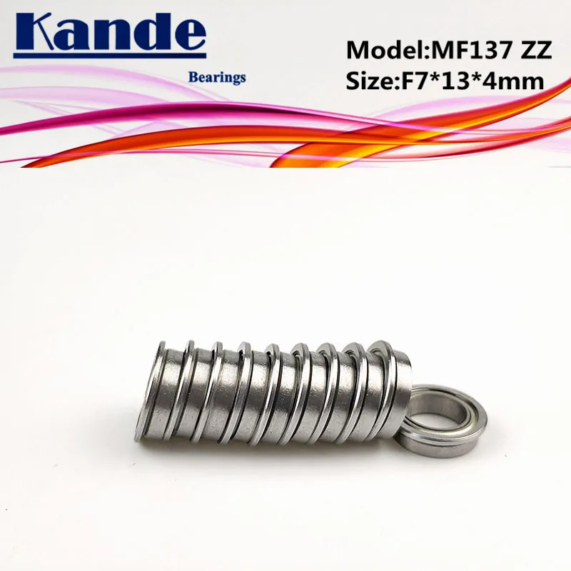 

Kande Bearings 10PCS MF137ZZ MF137Z MF137 MF137 ZZ MF137 Miniature Flange Bearing F7x13x4mm