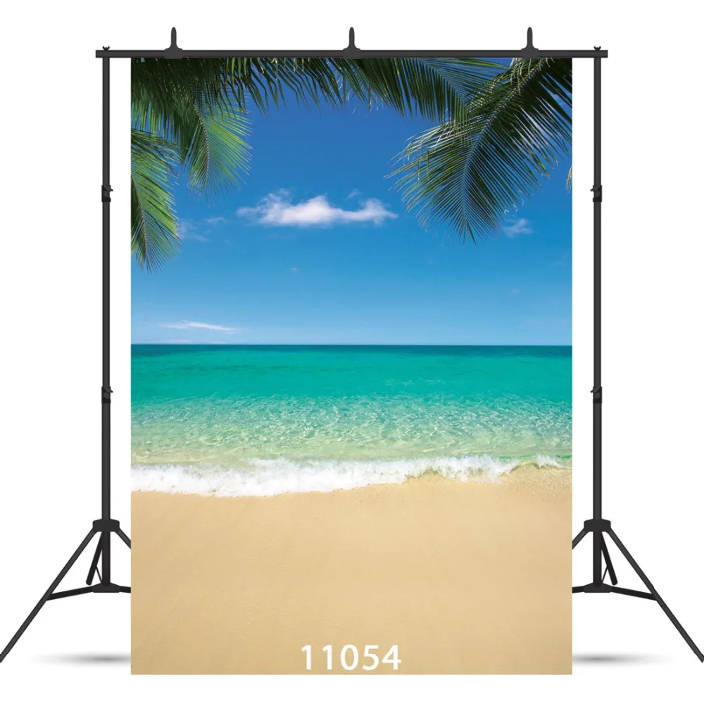 

Seaside Palm Tree Waves Summer Scenic Photo Background Vinyl Cloth Photography Backdrops Customize for Photo Studio Photoshoot