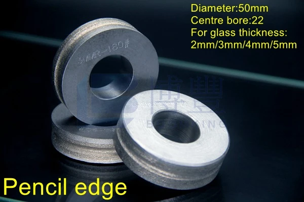 Pencil edge diamond wheels 50*22*PE2/PE3/PE4/PE5 grit 180/240# for glass grinding edge.