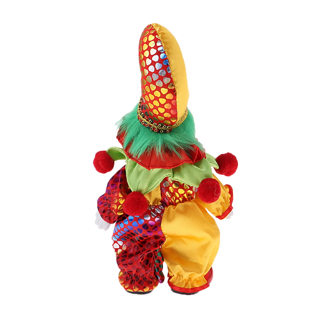 Vintage Clown Doll Standing Doll Colorful Children Christmas Gift Home Decor Funny Clown Halloween Decoration for Kids Display