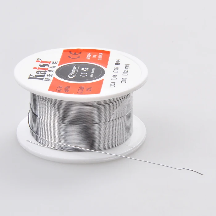 Kaisi 0.3/0.4/0.5/0.6mm Solder Wire Flux 1.2% Fine Soldering Wire Tin Solder Wire Sn60 / Pb40 for Precise Welding Works