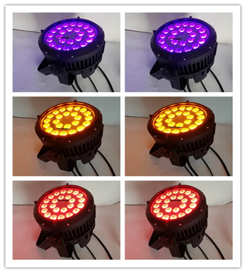 

6 pieces Outdoor led par waterproof 24x18 led wedding up lighting rgbawuv 6in1 led par64 ip65 led par light