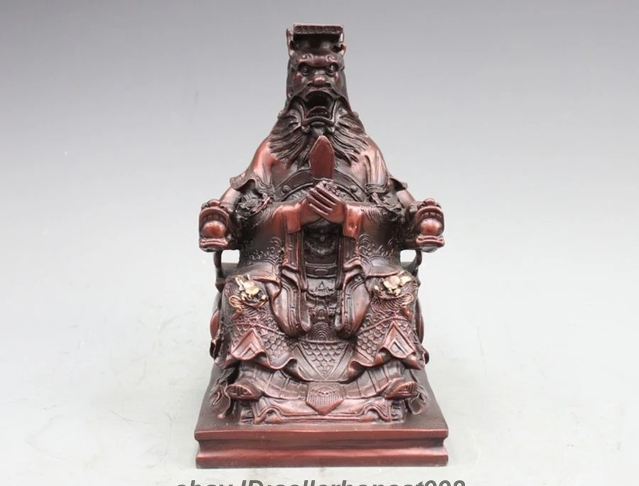 Chinese Pure Bronze mythology legend Dragon King God Buddha statue