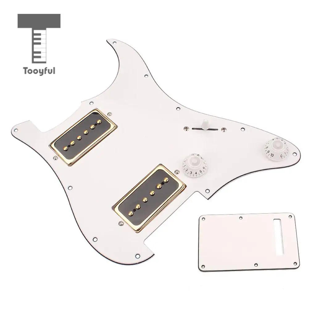 Tooyful 3PLY P90 Loaded Pickguard HH Humbuckers Alnico V for ST Strat Electric Guitar Parts