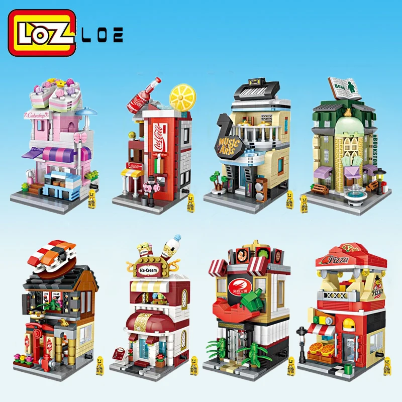 LOZ Building Blocks City View Scene Coffee Shop Retail Store Architectures Assembly Toy Christmas Gift for Children Adult