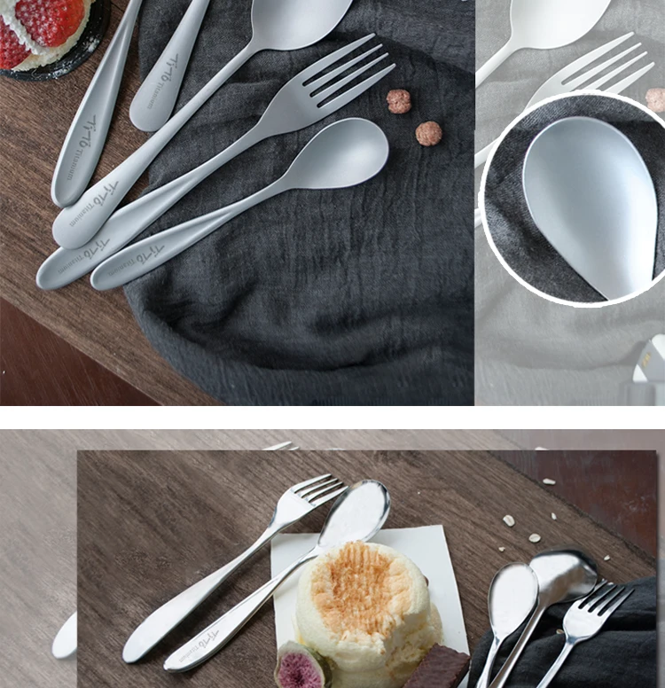 TiTo チタン サンドブラスト スポークとスプーン 超軽量で耐久性のある