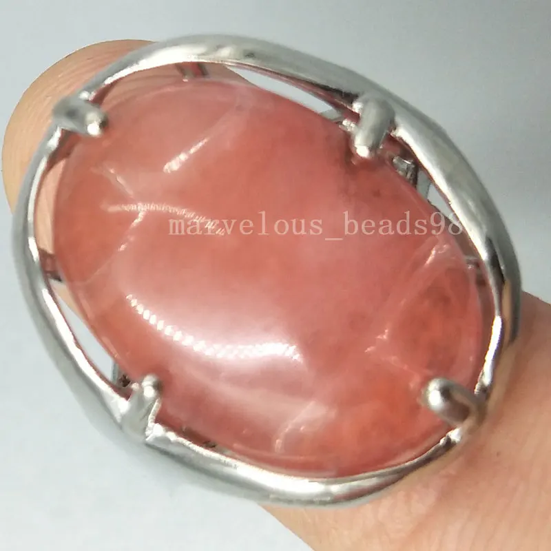 Fashion 1pcs Cherry Quartz Owl Women Men Ring 7~12