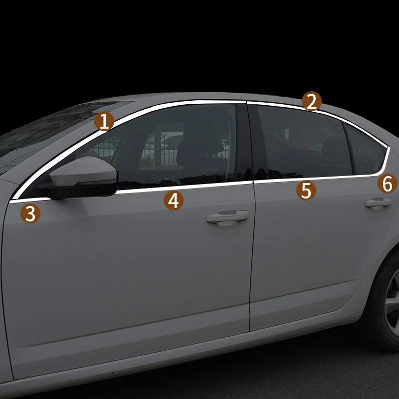 Vtear Car window trim cover Exterior Chromium Styling car-styling decoration accessories parts For Skoda Octavia A7 MK3 2021
