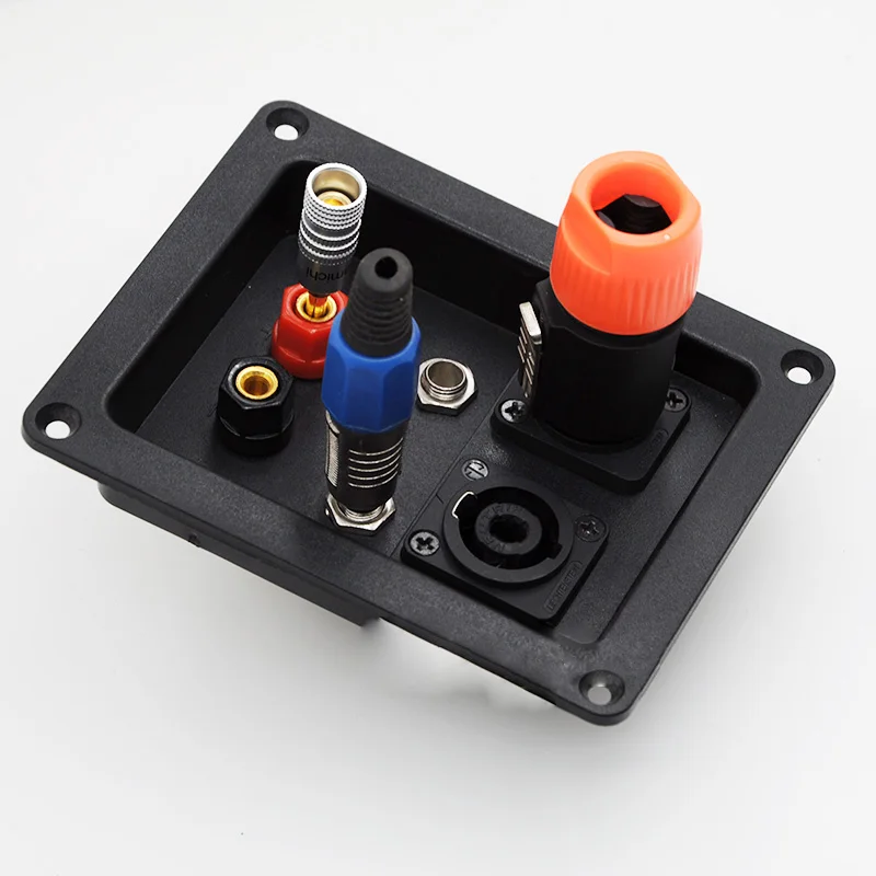 2pcs/lot Six bit  speaker junction box connectors Double card sockets Double 6.5mm binding posts New ABS material