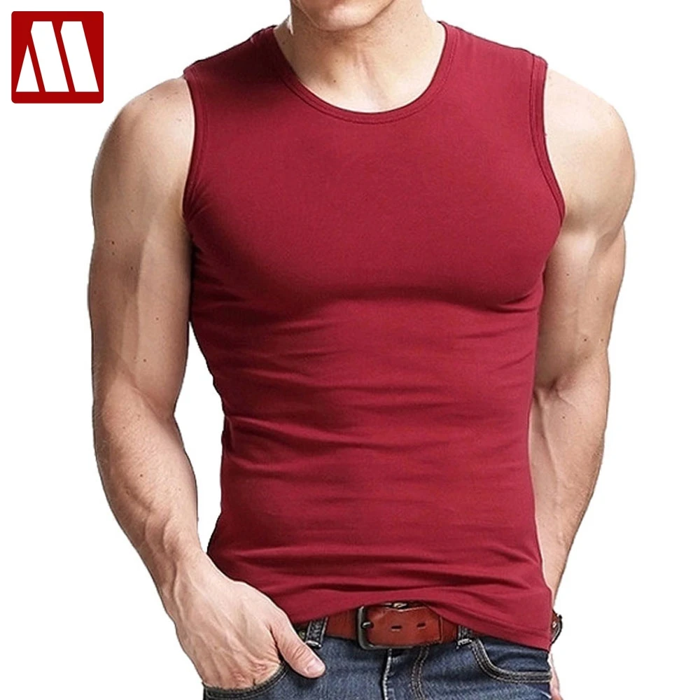 Fashion Sleeveless Wide Shoulder Tank Top Male Fitness Vest Stretch Cotton Workout 2024 Summer Upscale Mens Undershirt M - 3XL