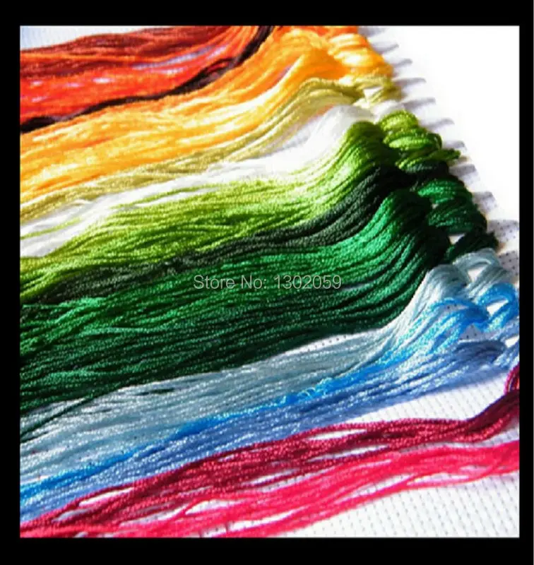 50 pieces Silk Thread Floss / Similar With DMC /  Cross Stitch Embroidery Silk Thread Floss Fast Shipping