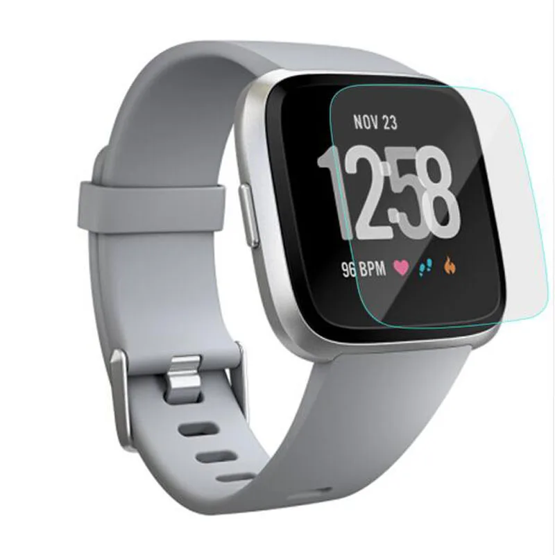 強化ガラスクリア保護フィルムガードfitbitヴァーサ/versa liteスポーツスマートウォッチ強化フルスクリーンプロテクターカバー