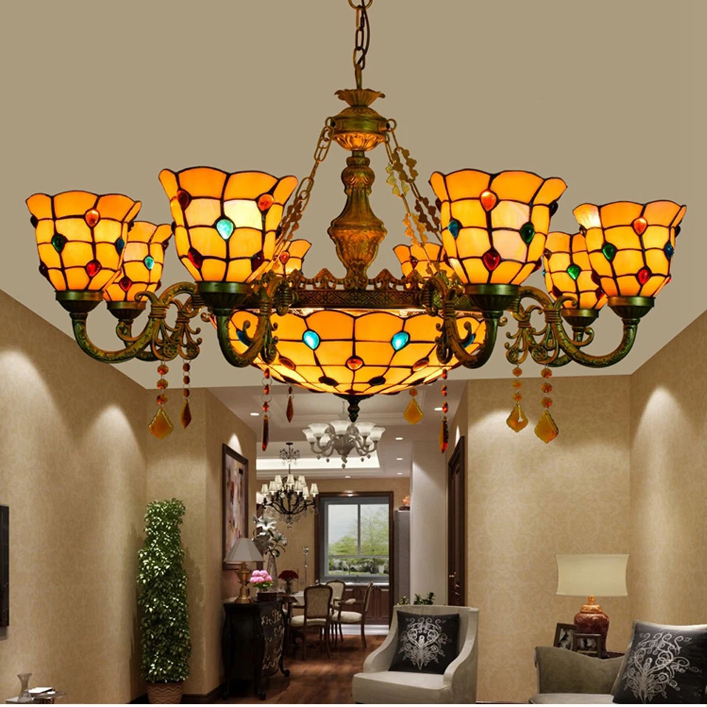 led e27 Tiffany Glass Alloy Crystal LED Lamp LED Light.Pendant Lights.Pendant Lamp.Pendant light For Dinning Room Foyer